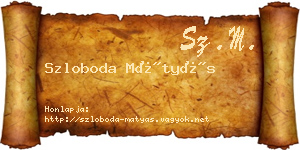 Szloboda Mátyás névjegykártya